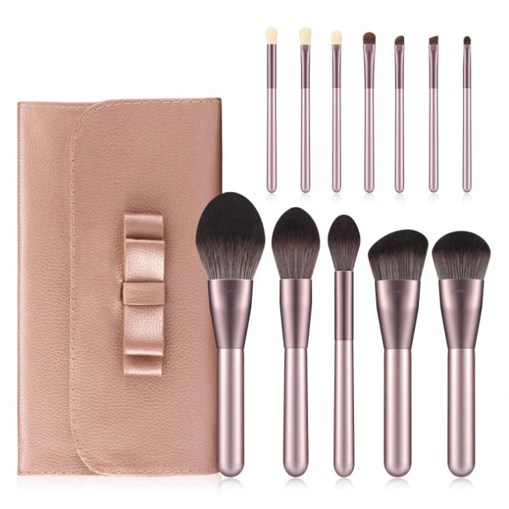 OEM Synthetic Hair 12PCS Makeup Brush Set Cosmetic Accessories with PU Bag