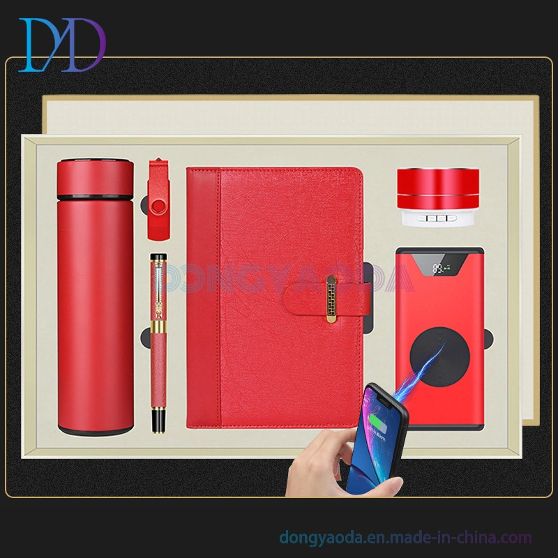 2023 Custom Logo Key Chain&Vacuum Cup&Pen&PU Notebook Gift Set